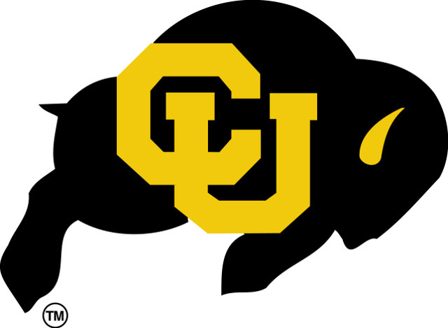 A black and yellow logo of the university of colorado.